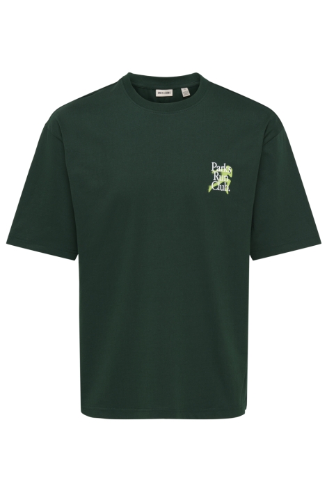 Only & Sons groene heren t-shirt | Vooraanzicht