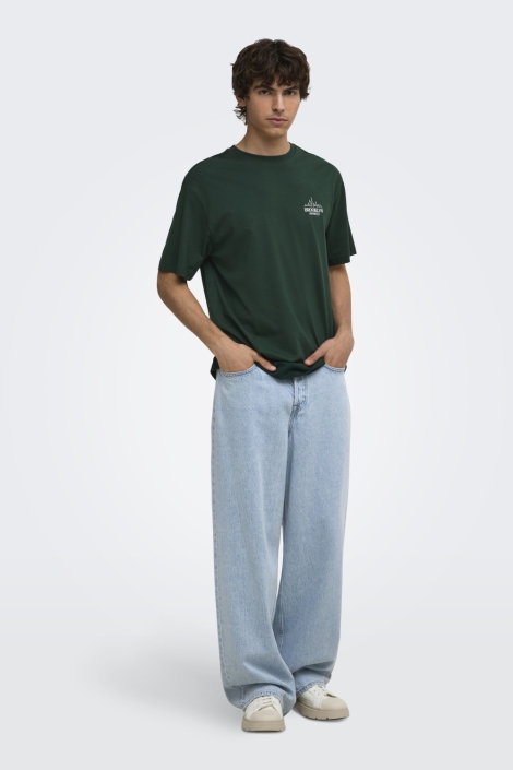 Only & Sons groene heren t-shirt | Model