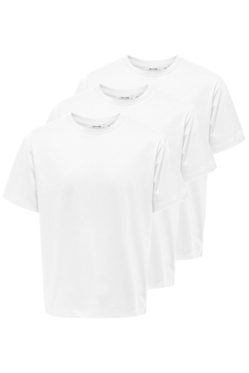 Only & Sons T-shirt ONSJEFF RLX SS TEE 3-PACK OTL 22034550 Bright White/3x BRIGHT WHITE