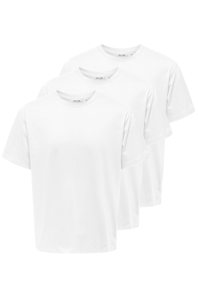 Only & Sons witte heren t-shirt | Vooraanzicht