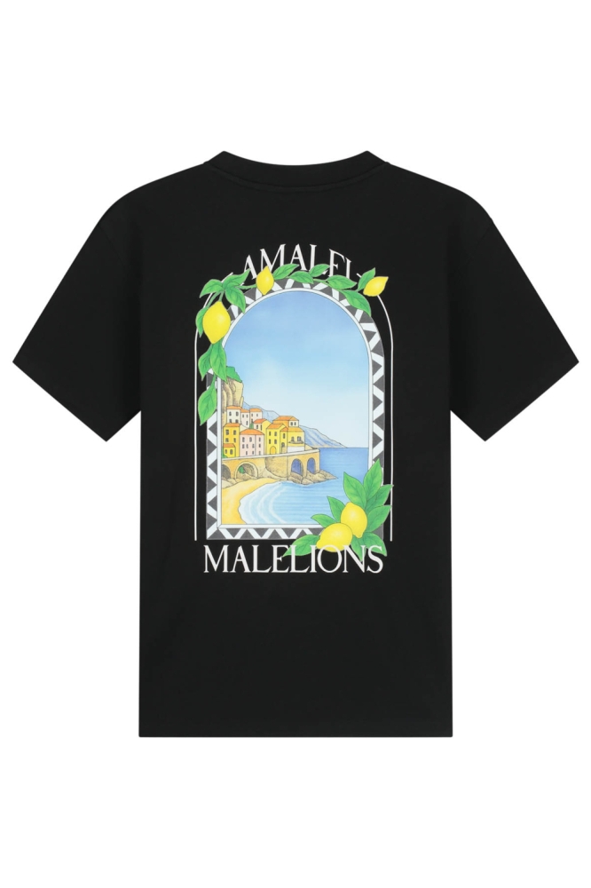 Malelions zwarte heren t-shirt | Achteraanzicht