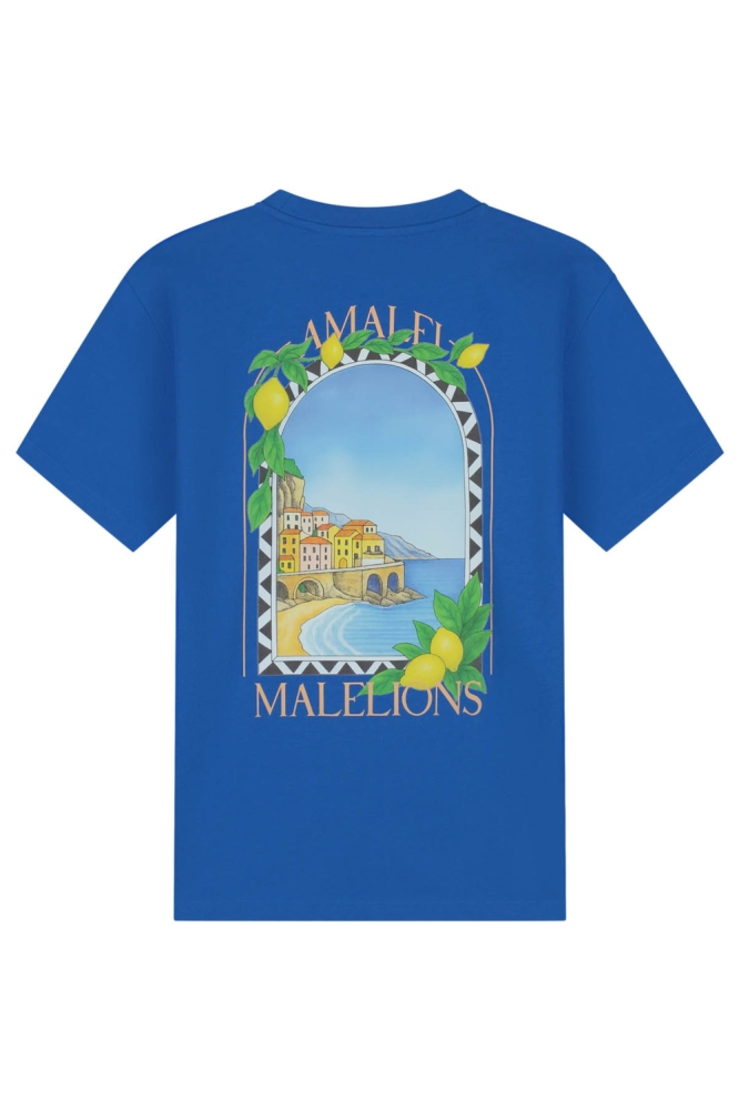Malelions blauwe heren t-shirt | Achteraanzicht