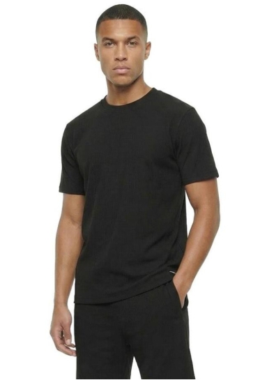 Malelions men ribbed t-shirt Zwart