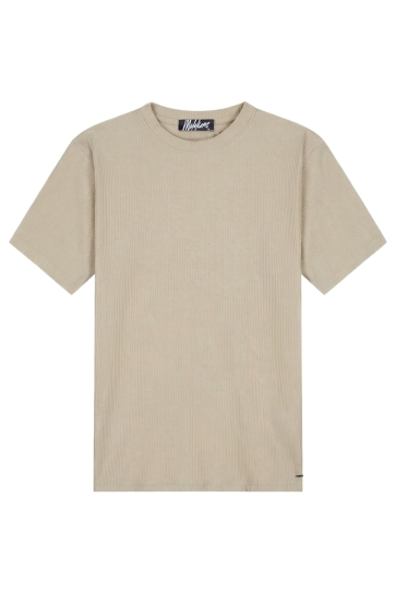 Malelions T-shirt RIBBED T SHIRT MMB30026027 LIGHT TAUPE