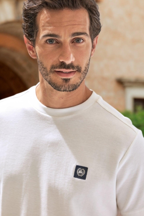 Lerros witte heren t-shirt | Sfeerbeeld, In situatie