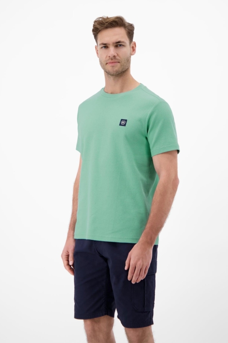 Lerros groene heren t-shirt | Model zijaanzicht