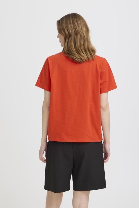 Ichi rode dames t-shirt | Model achteraanzicht