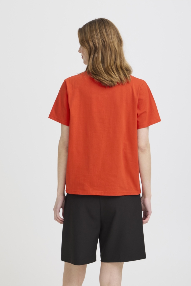 Ichi rode dames t-shirt | Model achteraanzicht