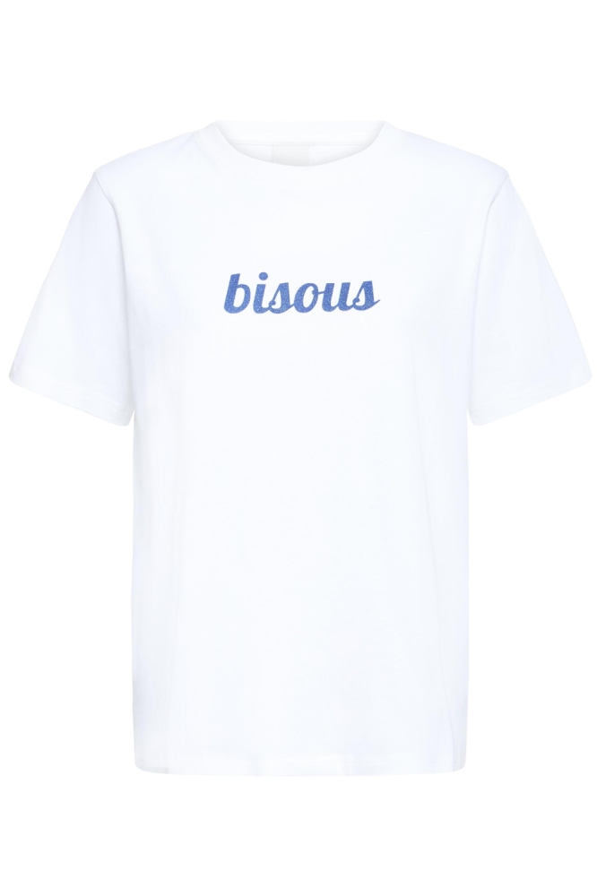 Ichi witte dames t-shirt | Vooraanzicht