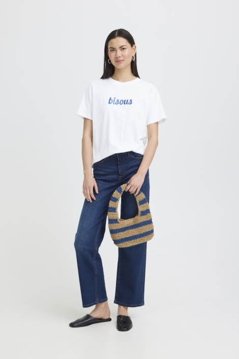 Ichi witte dames t-shirt | Model