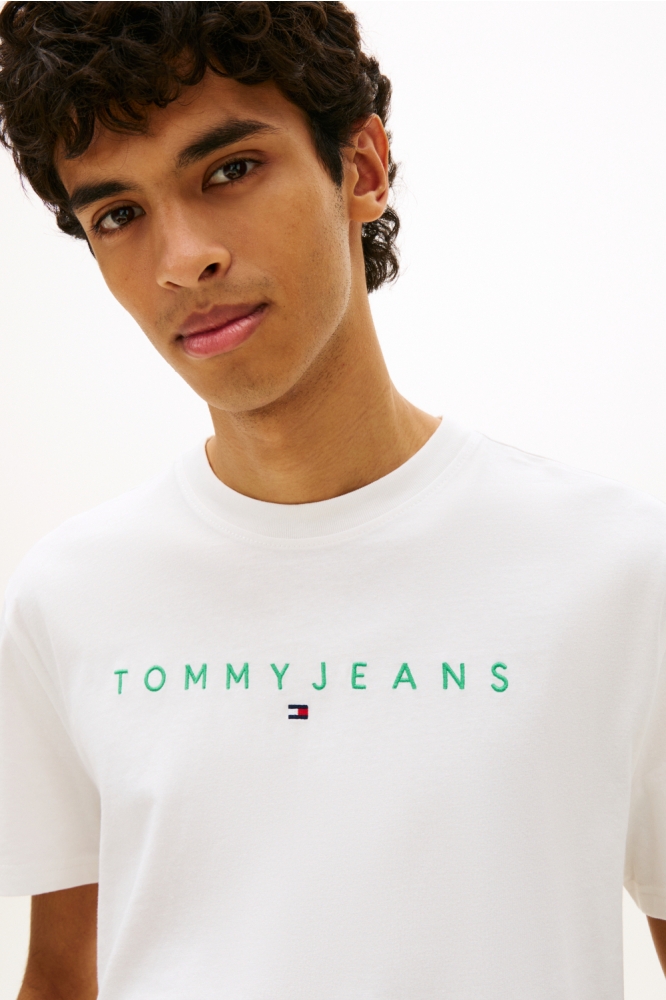 Tommy Jeans ecru heren t-shirt | Close up