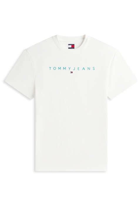 Tommy Jeans ecru heren t-shirt | Vooraanzicht