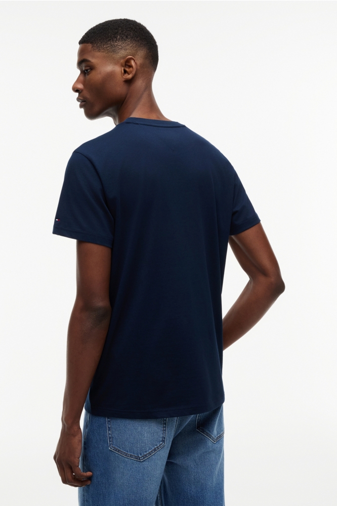 Tommy Jeans blauwe heren t-shirt | Model achteraanzicht