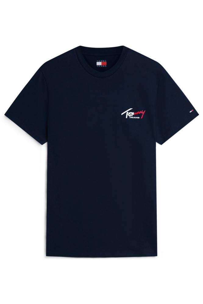 Tommy Jeans blauwe heren t-shirt | Vooraanzicht