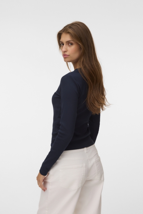 Vero Moda blauwe dames t-shirt | Model achteraanzicht