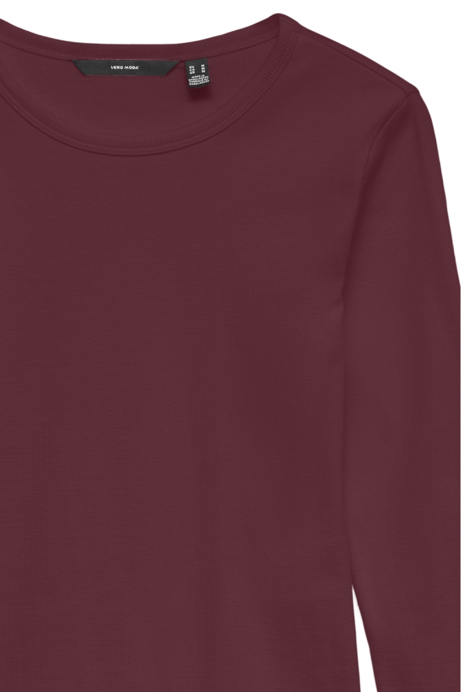 Vero Moda bordeaux dames t-shirt | Close up