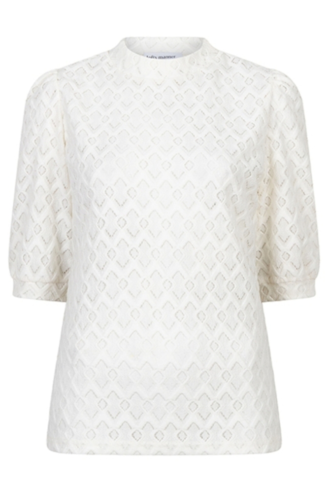Lofty Manner ecru dames t-shirt | Vooraanzicht
