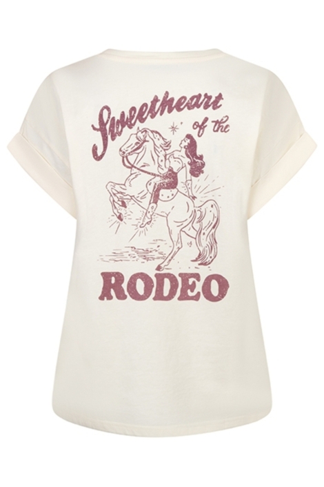 Lofty Manner ecru dames t-shirt | Achteraanzicht