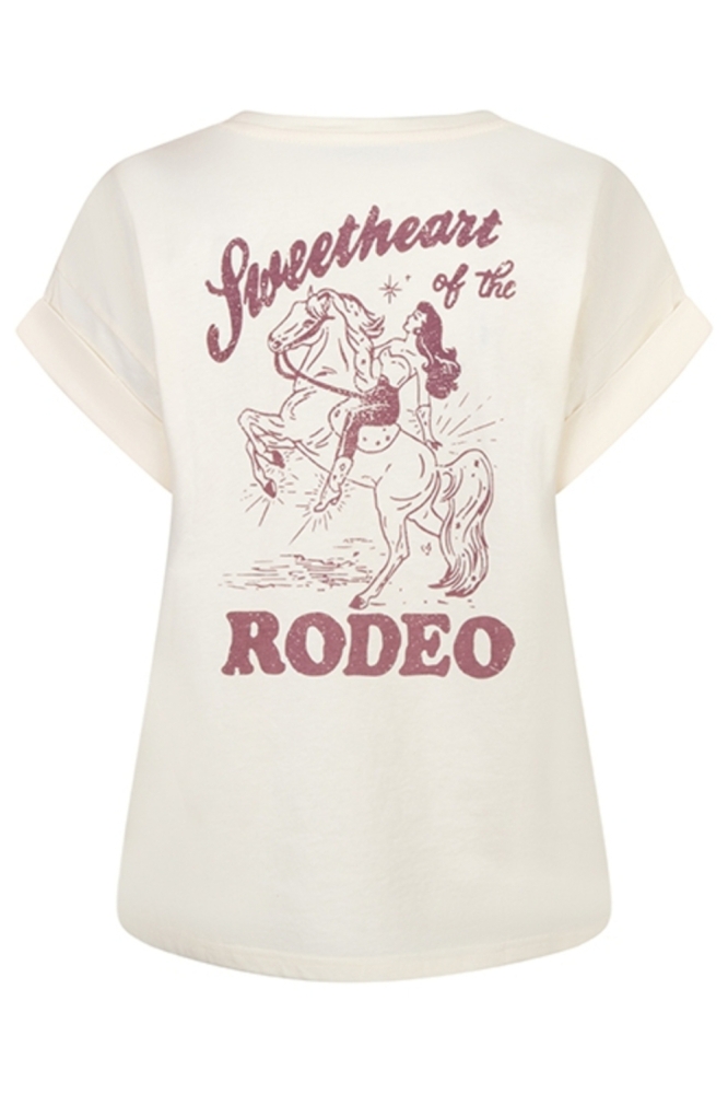 Lofty Manner ecru dames t-shirt | Achteraanzicht