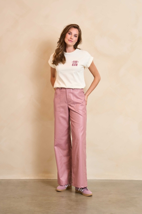 Lofty Manner ecru dames t-shirt | Model