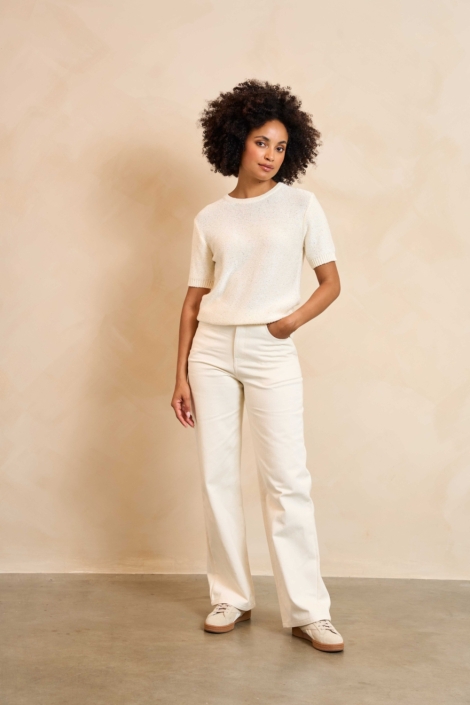 Lofty Manner beige dames t-shirt | Model