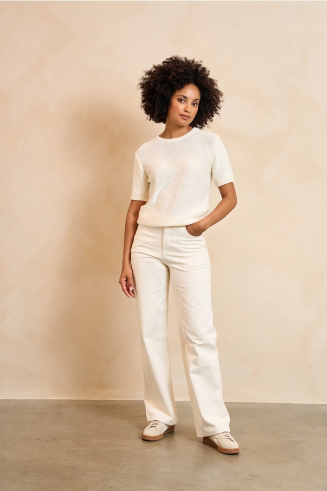 Lofty Manner beige dames t-shirt | Model