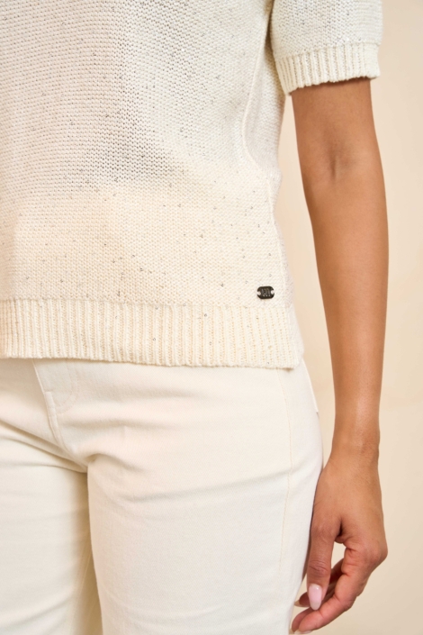 Lofty Manner beige dames t-shirt | Close up