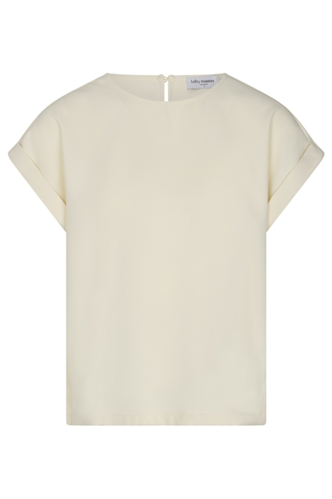Lofty Manner ecru dames t-shirt | Vooraanzicht