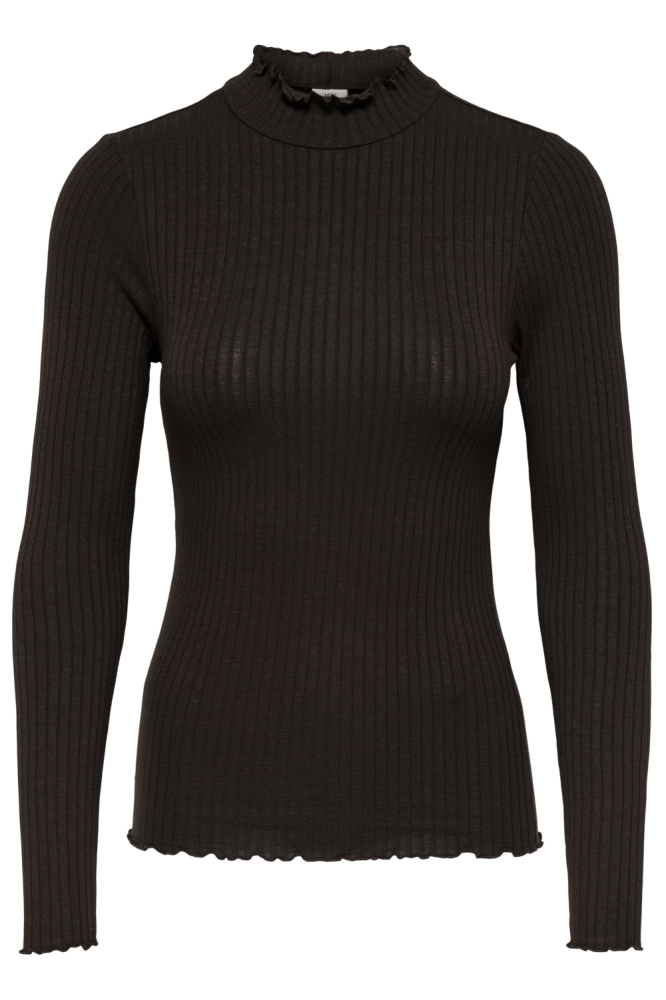 Jacqueline de Yong bruine dames t-shirt | Vooraanzicht
