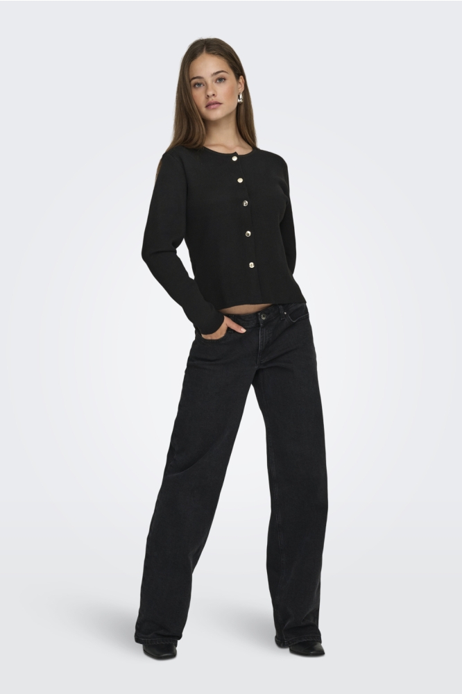 Jacqueline de Yong zwarte dames vest | Model