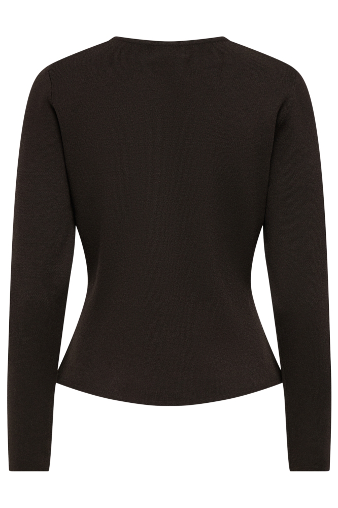 Jacqueline de Yong bruine dames vest | Achteraanzicht