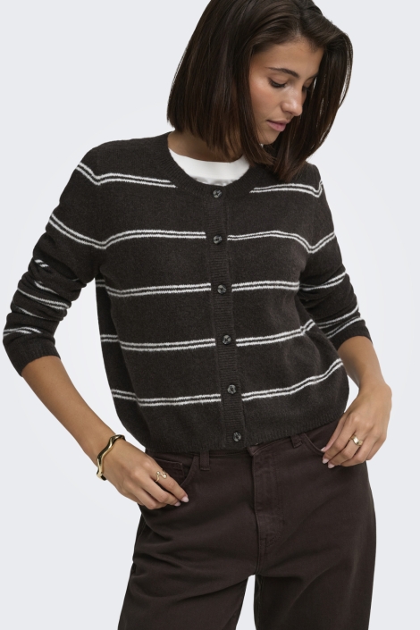 Jacqueline de Yong bruine dames vest | Model vooraanzicht