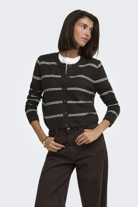 Jacqueline de Yong bruine dames vest | Model vooraanzicht