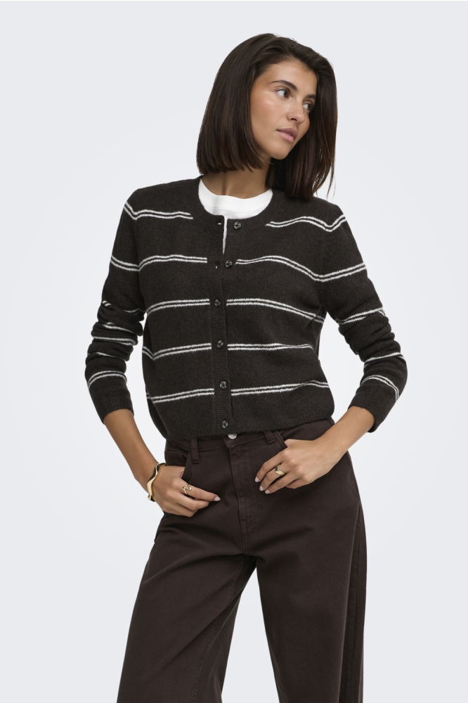 Jacqueline de Yong bruine dames vest | Model vooraanzicht