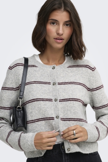 Jacqueline de Yong Vest JDYCHLOE L/S CARDIGAN KNT NOOS 15330581 Light Grey Mela/W. NEW STR