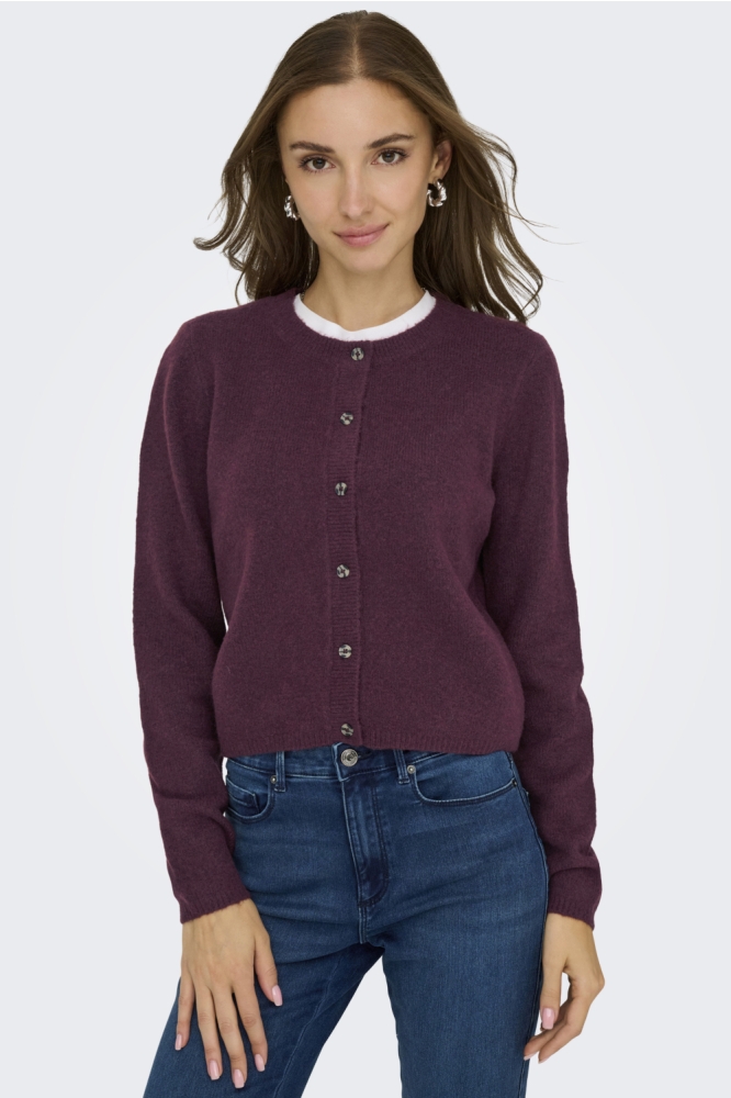 Jacqueline de Yong bordeaux dames vest | Model vooraanzicht