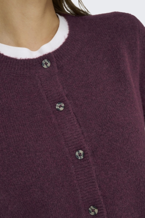 Jacqueline de Yong bordeaux dames vest | Close up