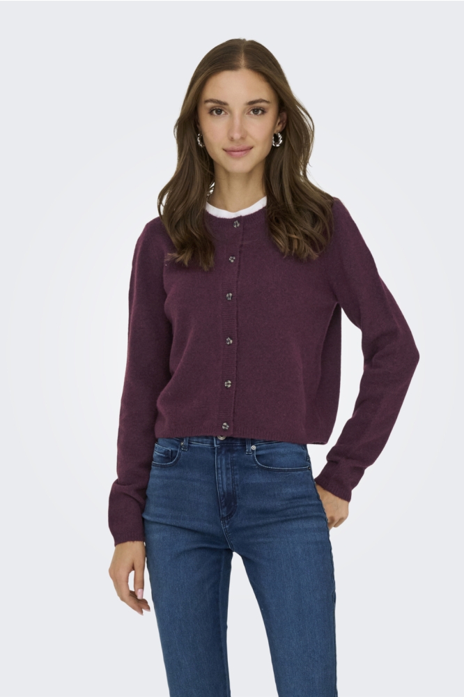 Jacqueline de Yong bordeaux dames vest | Model vooraanzicht