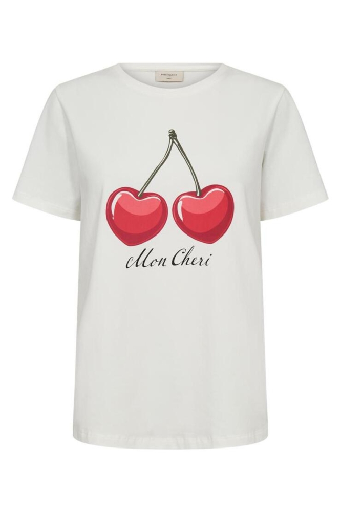 Freequent witte dames t-shirt | Vooraanzicht