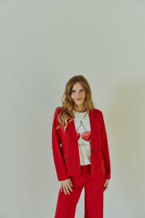 Freequent witte dames t-shirt | Model