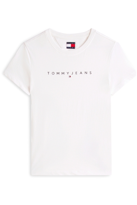 Tommy Jeans ecru dames t-shirt | Vooraanzicht