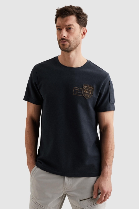 PME legend blauwe heren t-shirt | Model vooraanzicht
