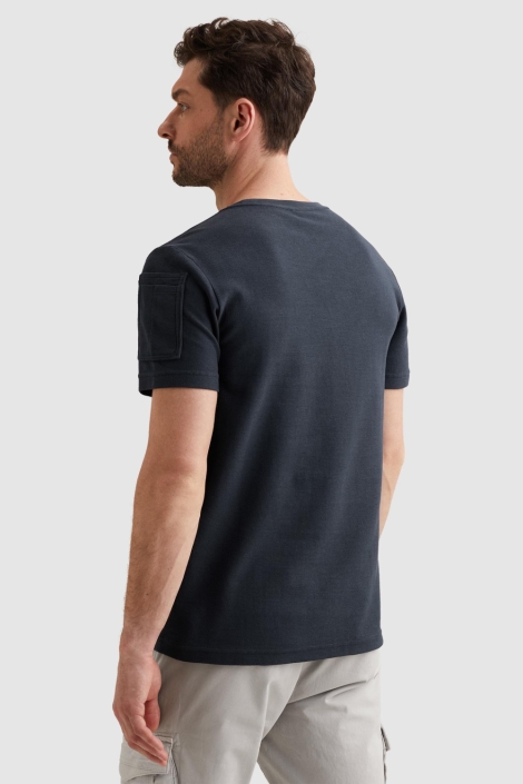 PME legend blauwe heren t-shirt | Model achteraanzicht