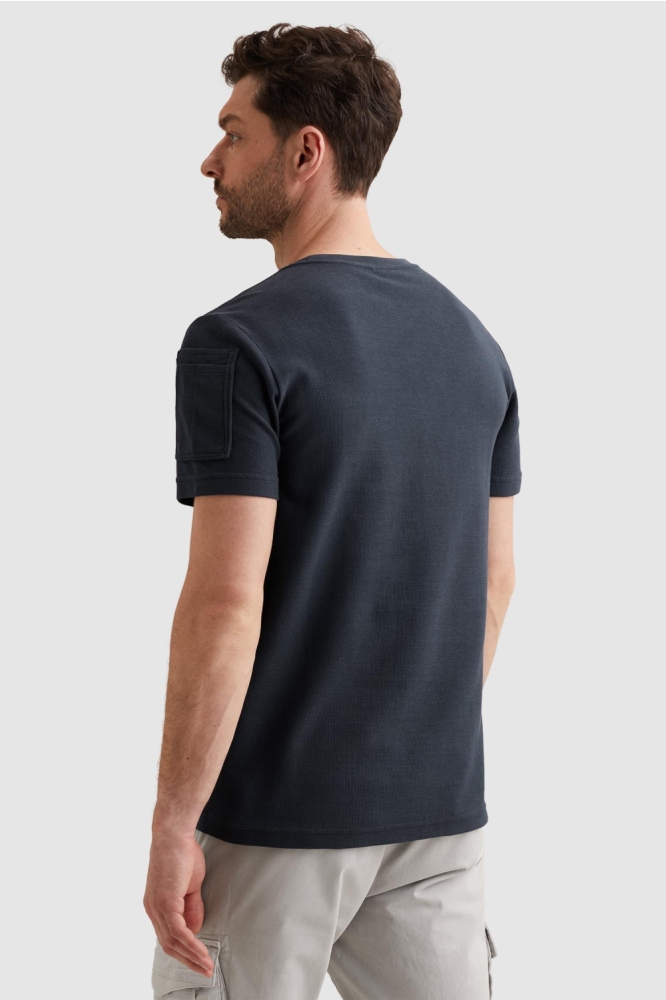 PME legend blauwe heren t-shirt | Model achteraanzicht