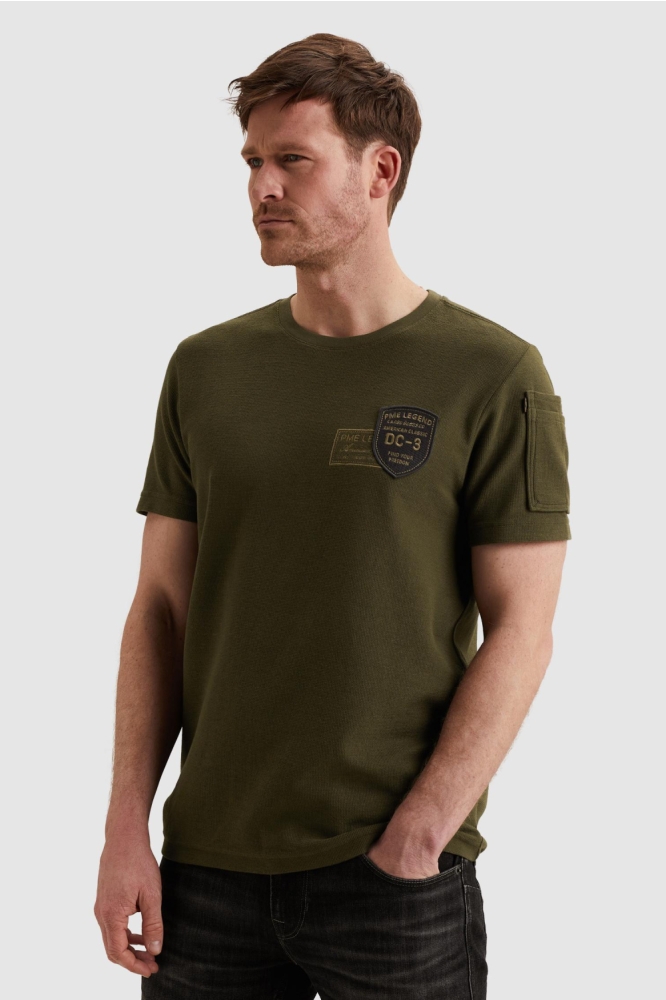 PME legend groene heren t-shirt | Model vooraanzicht