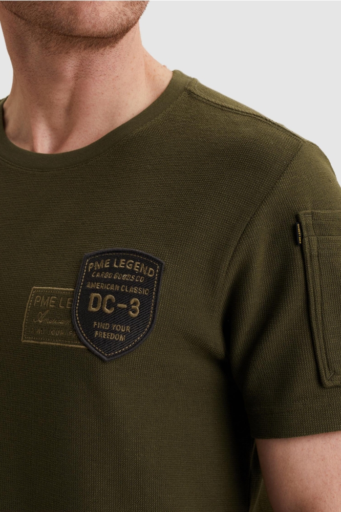 PME legend groene heren t-shirt | Close up