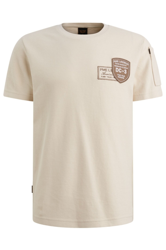 PME legend beige heren t-shirt | Vooraanzicht