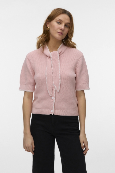 Vero Moda roze dames vest | Model vooraanzicht