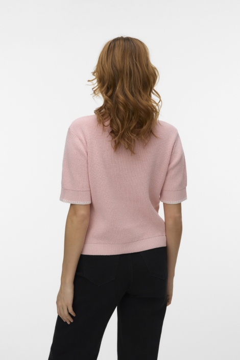 Vero Moda roze dames vest | Model achteraanzicht