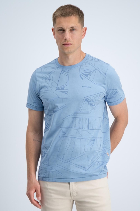Gabbiano blauwe heren t-shirt | Model vooraanzicht